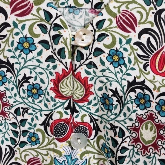 J. Jill floral persian vintage button up floral vneck tunic top woman's size s - Picture 4 of 10